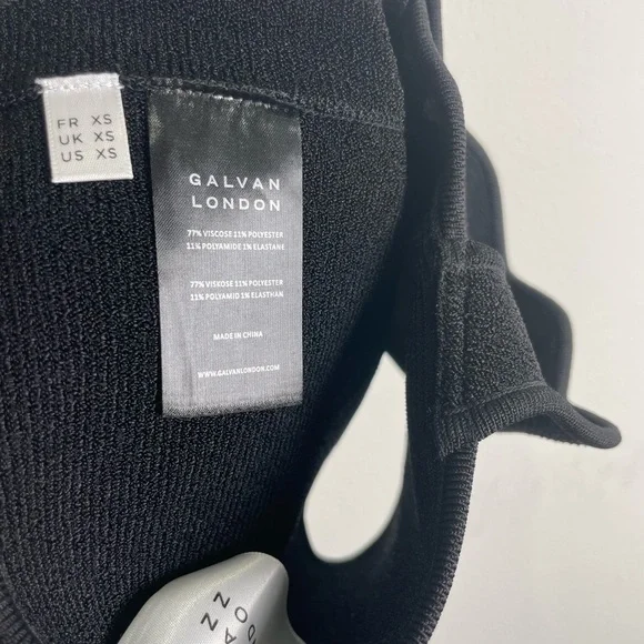 NEW GALVAN LONDON Delia Scalloped Knit Top Crop Black $495 - Picture 10 of 10